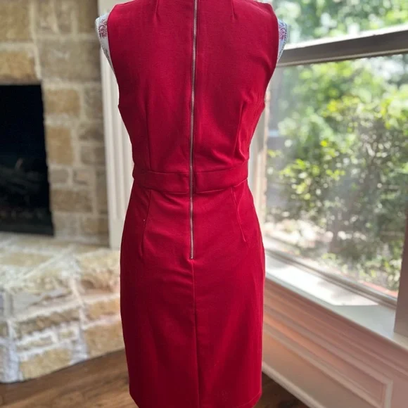Forever 21 Red Sleeveless Knee Length Dress Size L - Picture 2 of 7